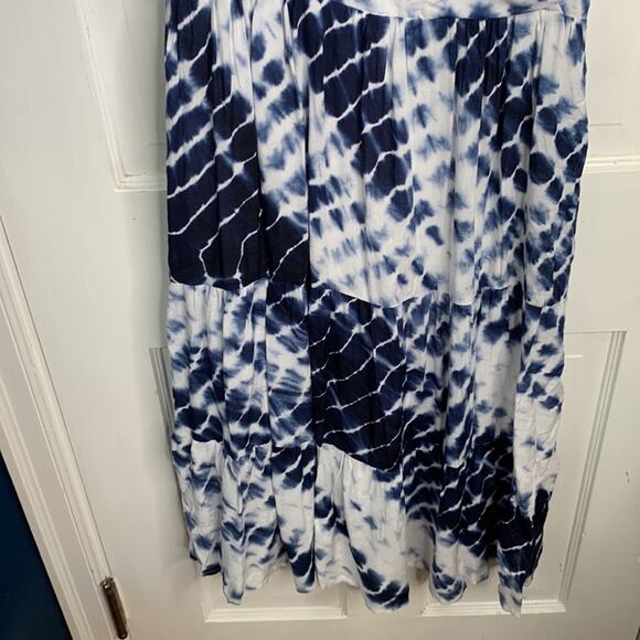 Gilli Blue Tie Dye Halter Tie MIDI Boho Dress New with Tag W-939 Sz L - Picture 6 of 11